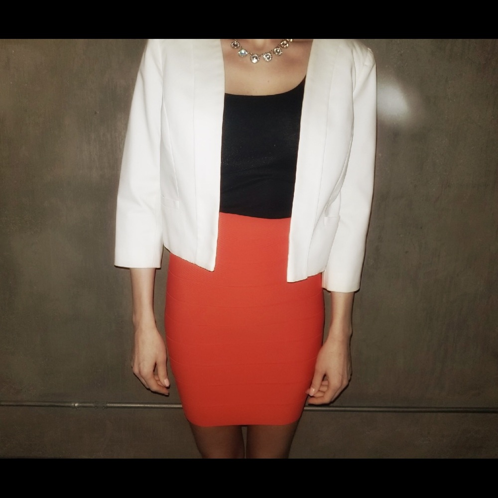 White Cropped Blazer